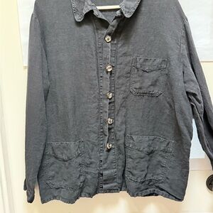 Classic Vintage Black 100% Linen Jacket Size M by CP Shades